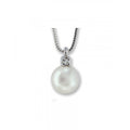 Girocollo Gemoro Oro 18kt Gr. 1,40 Perla Coltivata Diamante Ct. 0,02