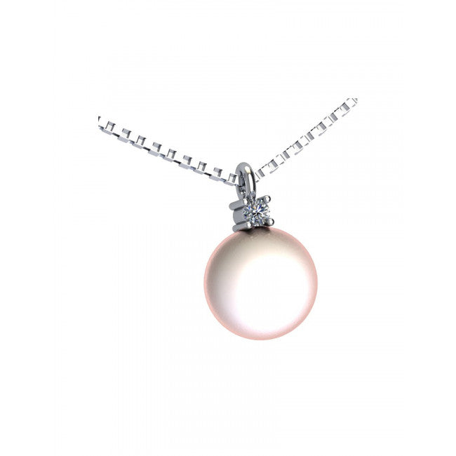 Girocollo Gemoro Oro 18kt Gr. 1,35 Perla Coltivata Diamante Gr. 0,02