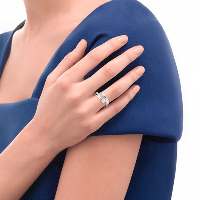 Anello Bilogy Recarlo in Oro Bianco Eternity