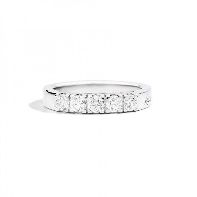 Anello Maria Teresa Recarlo in Oro Bianco e 5 Diamanti