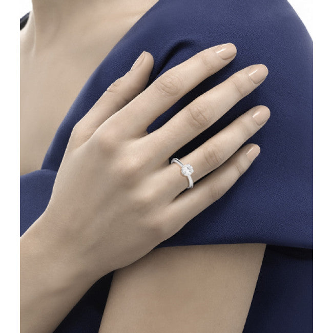 Anello Solitario Recarlo in Oro Bianco Anniversary