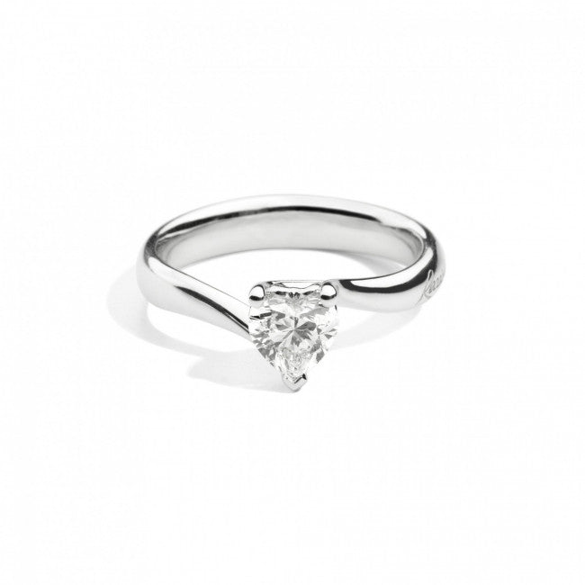 Anello Recarlo Solitario in Oro Bianco Anniversary Love