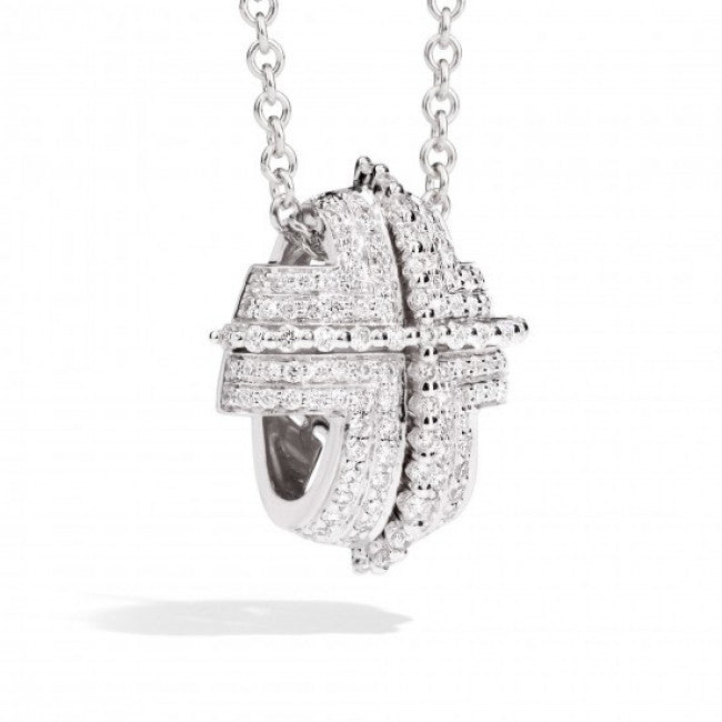 Girocollo Croce Recarlo Collezione Lucrezia Oro Bianco e Diamanti