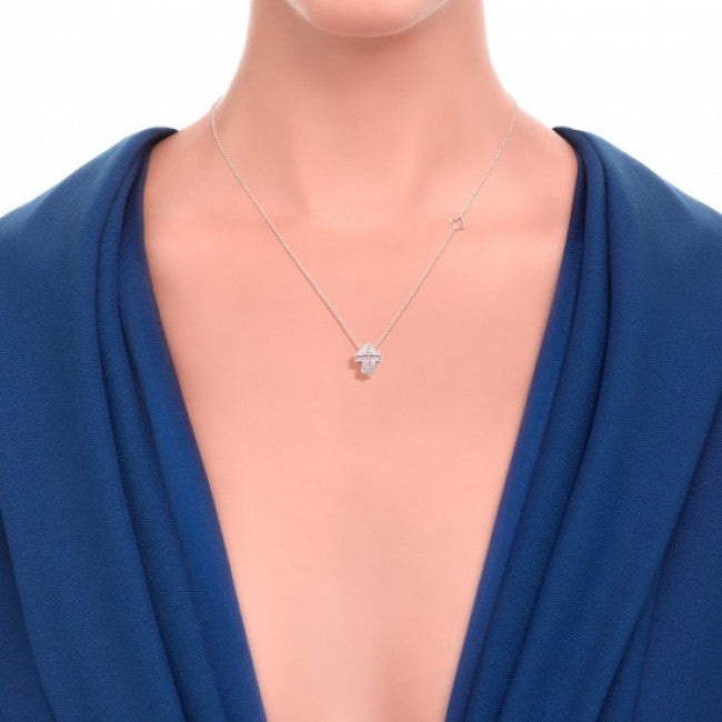 Girocollo Croce Recarlo Collezione Lucrezia Oro Bianco e Diamanti