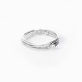 Filodellavita Solitario 7 Fili in Oro Bianco 9kt con Diamante Colorless da 0,08 Ct Vs2 e Misura 12