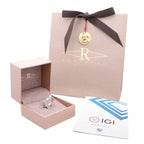 Filodellavita Solitario 7 Fili in Oro Bianco 9kt con Diamante Colorless da 0,08 Ct Vs2 e Misura 12