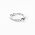 Filodellavita Solitario 7 Fili in Oro Bianco 9kt con Diamante Colorless da 0,14 Ct Vs2 e Misura 14