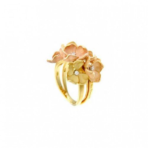Anello Annamaria Cammilli Bouquet in Oro Arancio Apricot e Giallo Sunrise