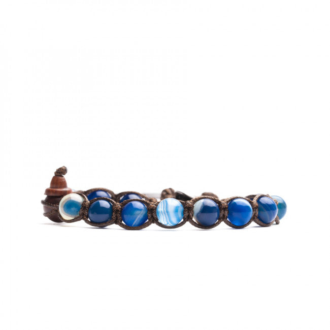 Bracciale Tamashii Agata Blu Striata