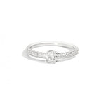 Anello Solitario Pave' Recarlo in Oro Bianco Anniversary