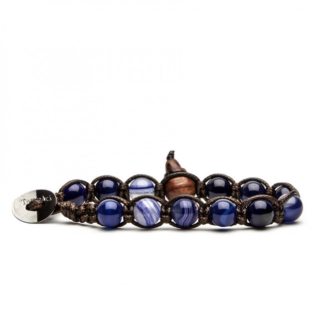 Bracciale Tamashii Agata Blu Scuro Striata