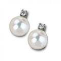 Orecchini Gemoro Oro 18kt Gr. 0,85 Diamanti Gr. 0,03 Perle