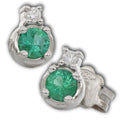 Orecchini Gemoro in Oro 18kt Gr. 1,35 Smeraldi Ct. 0,20 e Diamanti Ct 0,03