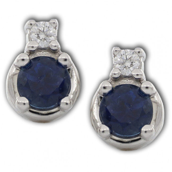 Orecchini Gemoro in Oro 18kt Gr. 1,35 Zaffiri Ct. 0,30 Diamanti Gr. 0,03