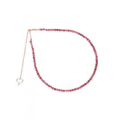 Girocollo Maman Et Sophie Argento 925 Tormalina Rosa Scuro