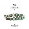 Bracciale Tamashii Agata Verde Striata Ruota della Preghiera