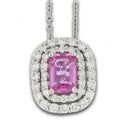 Girocollo Gemoro in Oro 18kt Gr. 2.90 Diamanti Naturali Ct.0,33 Corindone Rosa (varieta' Zaffiro) Ct.0,69