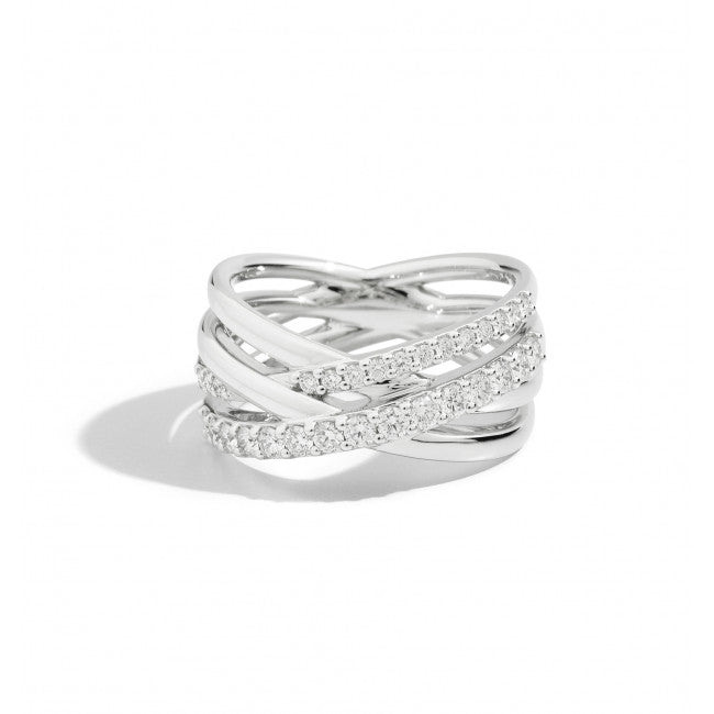 Anello Recarlo Melody in Oro Bianco e Diamanti