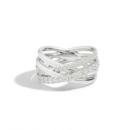 Anello Recarlo Melody in Oro Bianco e Diamanti