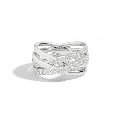 Anello Recarlo Melody in Oro Bianco e Diamanti