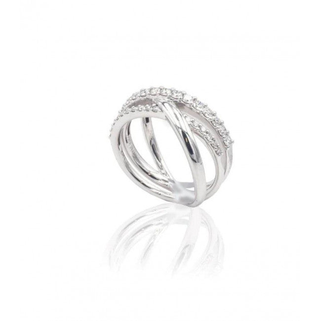 Anello Recarlo Melody in Oro Bianco e Diamanti