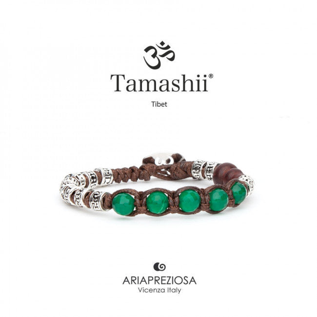 Bracciale Tamashii Agata Verde Ruota della Preghiera