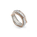 Anello Filodellavita Prezioso Collection 7 Fili Argento 925 Oro Rosa 9kt e 15 Diamanti Kt0,80
