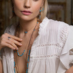 Collana Maman Et Sophie Argento 925 Turchese
