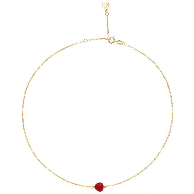 Girocollo Rosso Prezioso Oro 9kt Red Love Semino D'amore
