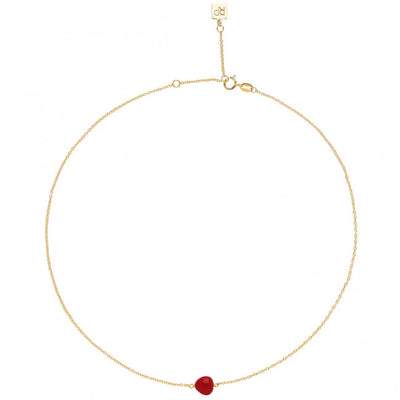Girocollo Rosso Prezioso Oro 9kt Red Love Semino D'amore