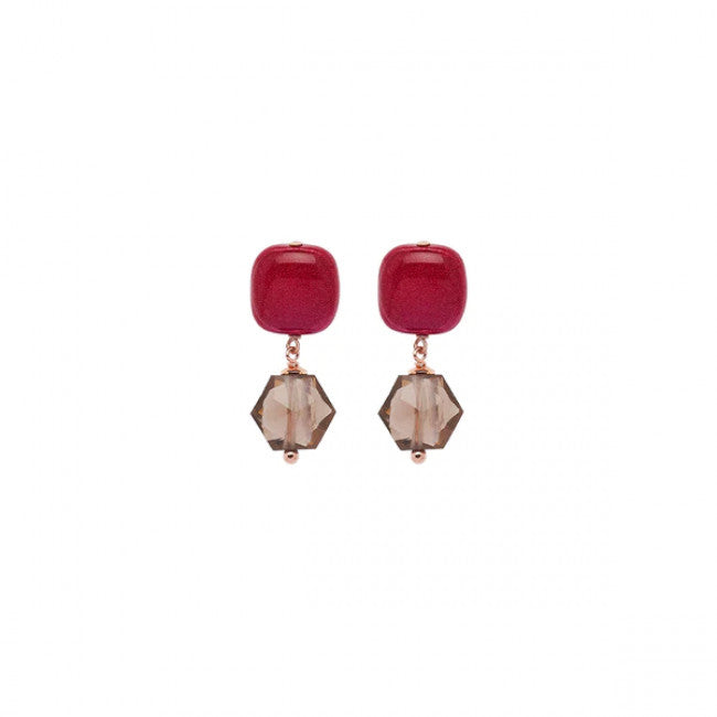 Orecchini Rosso Prezioso Argento 925 Mini Mignon