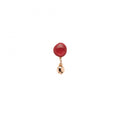 Monorecchino Rosso Prezioso Argento 925 Creek