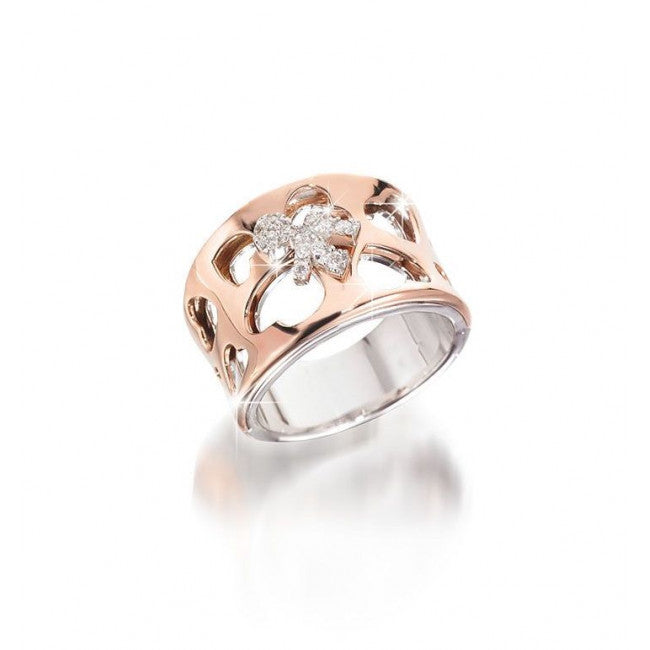 Anello le Bebe' Divini Oro Bianco e Bimbo Oro Rosa e Brillanti