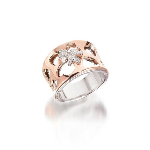 Anello le Bebe' Divini Oro Bianco e Bimbo Oro Rosa e Brillanti
