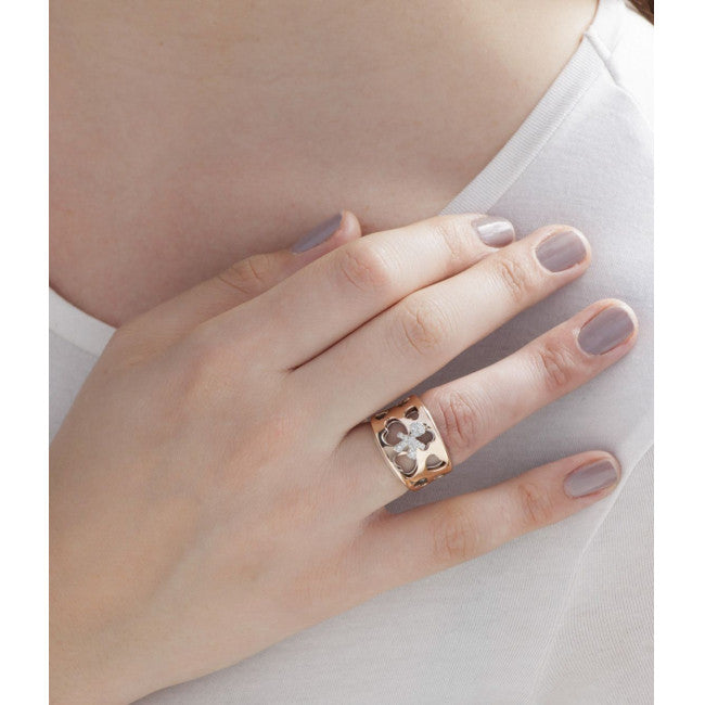 Anello le Bebe' Divini Oro Bianco e Bimbo Oro Rosa e Brillanti