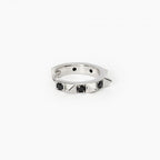 Monorecchino a Cerchio in Argento con Borchie