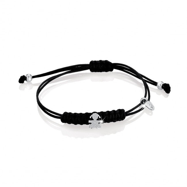 Bracciale le Bebe' Briciole Bimba Oro, Pavé e Cordino