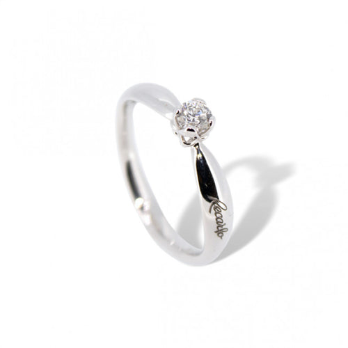 Anello Solitario Recarlo in Oro Bianco Caterina