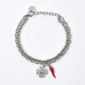 Bracciale 2jewels Acciaio Cornetto Rosso Quadrifoglio