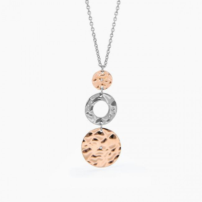 Collana 2jewels Acciaio Martellato Bicolore