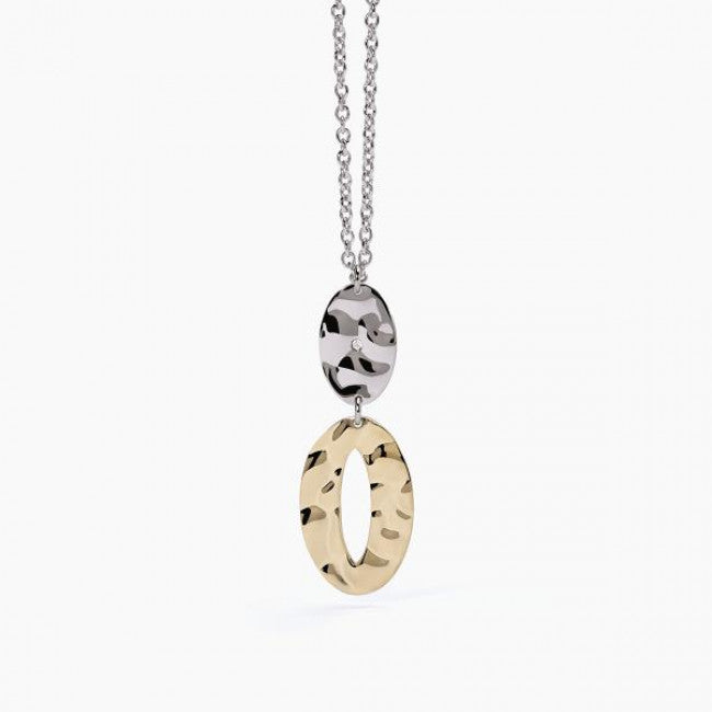 Collana 2jewels Acciaio Martellato Bicolore