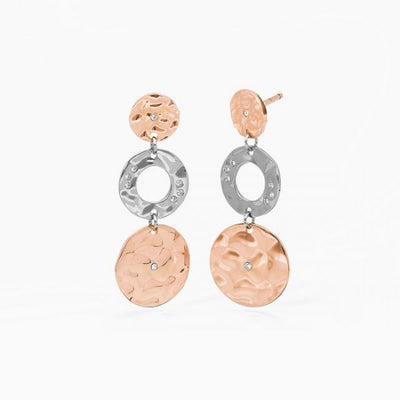 Orecchini 2jewels Acciaio Martellati Bicolore