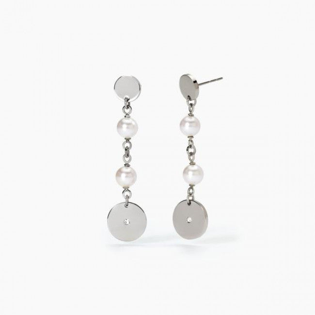 Orecchini 2jewels Acciaio Cristalli e Perle