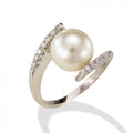 Anello Gemoro Oro 18kt. Gr.3,25 Diamanti Ct. 0,075 G Si Perla 8-8,5