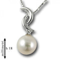 Girocollo Gemoro in Oro 18kt Gr. 2,00 Diamanti Ct. 0,01 Perla 7/7,5