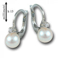 Orecchini Gemoro Oro18kt Gr. 1,95 Perla 7/7,5 Diamanti Ct. 0,05