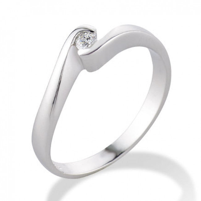 Solitario Gemoro Argento 925 con Diamante