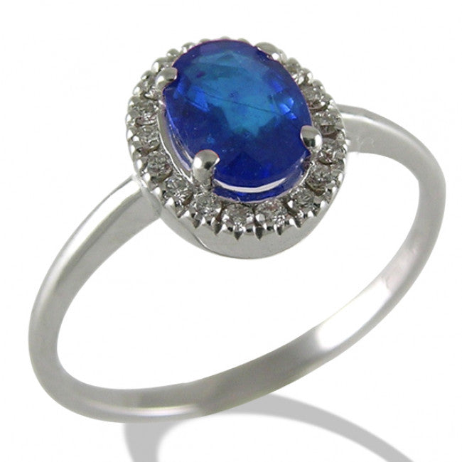 Anello Gemoro Oro 18kt Diamanti Naturali e Zaffiro