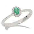 Anello Gemoro Oro 18kt Gr. 1,90 Diamanti Ct. 0,45 e Smeraldo Ct. 0,17