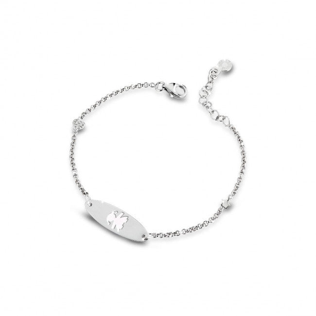 Bracciale le Bebe' Bimba Oro Bianco e Smalto Bianco